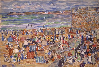 On the Beach, St. Malo by Maurice Brazil Prendergast